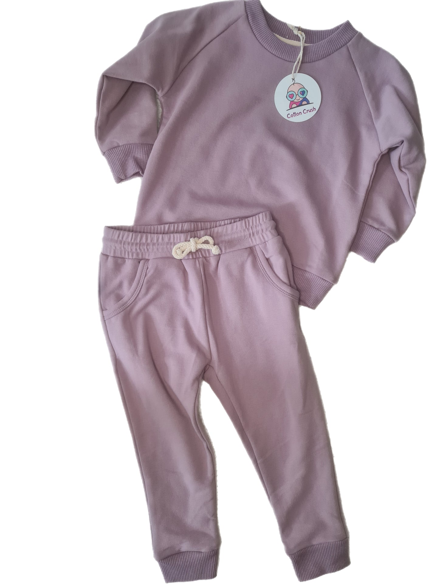 Blank Organic Cotton Tracksuit Set Purple