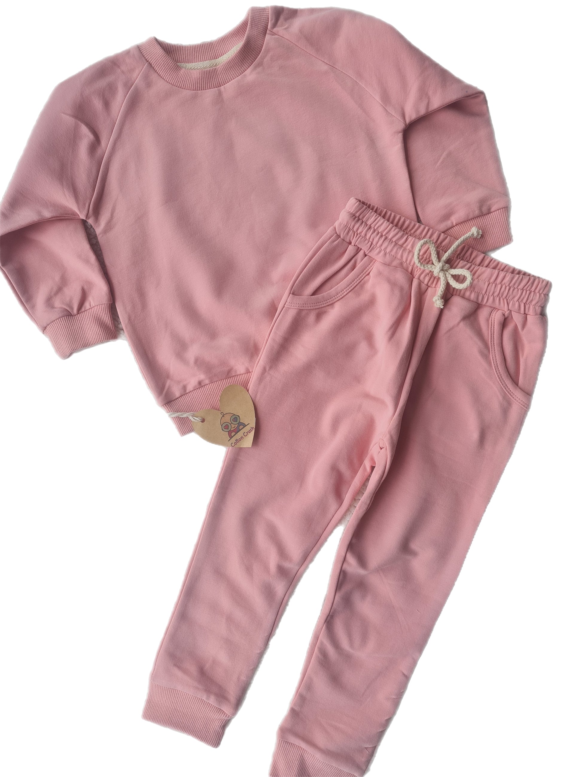 Blank Organic Cotton Tracksuit set Pink