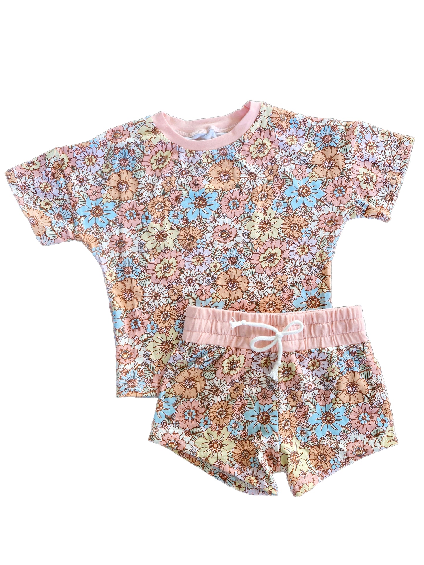 Boxy Tee and Shorties Set Spring Floral