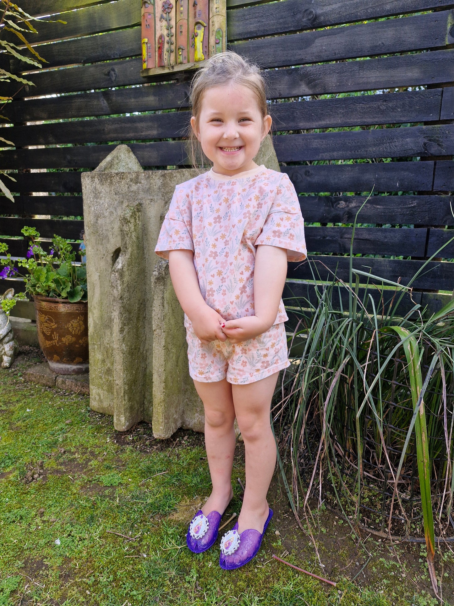 Boxy Tee and Shorties Set Floral and Fern