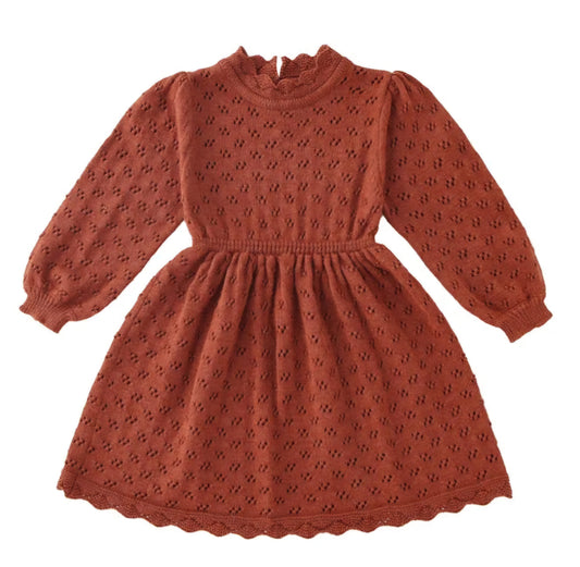 Pointelle Knitted Winter Dress